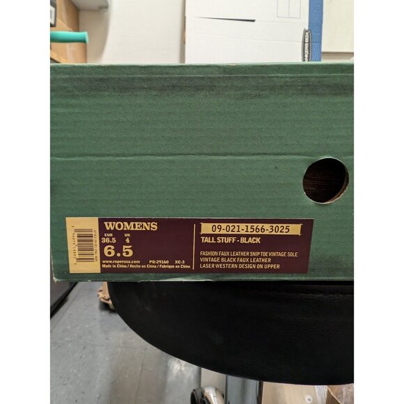 Roper Womens Vintage Black Faux Leather Western Boots Size 6.5 - Picture 7 of 12